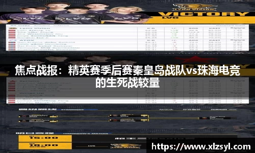 焦点战报：精英赛季后赛秦皇岛战队vs珠海电竞的生死战较量